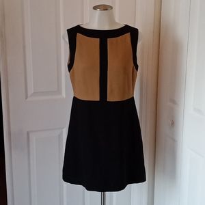 Vintage Open Paris PRISCA black&tan dress size 10